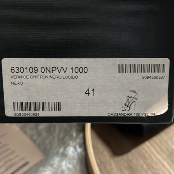 SAINT LAURENT BLACK CASSANDRA SANDALS IN PATENT LEATHER - Size 41/11 - Picture 16 of 16